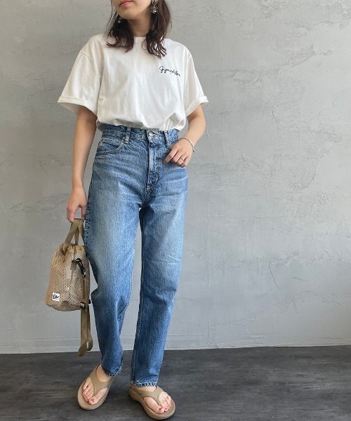 美品＊ジムフレックス＊ロゴ刺繍カットソー ◇Gymphlex（ジムフレックス）ロゴ刺繍Tシャツ（カットソー