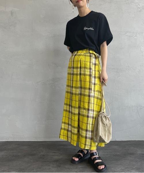 GYMPHLEX（ジムフレックス）の「[GYMPHLEX/ジムフレックス] ロゴ刺繍Tシャツ（Tシャツ/カットソー・レディース・ホワイト/グレー/ネイビー/ホワイト×ネイビー/ブラック/ベージュ/ホワイト×カーキブラウン/チャコール/ライトベージュ・14/L/M）」の20枚目の写真