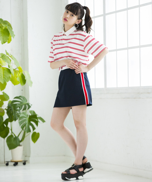 WEGO（ウィゴー）の「WEGO/サイドラインスカパン（スカート・レディース・ホワイト/ネイビー/ブラック系その他/ブラック/イエロー/その他1・FREE）」の16枚目の写真