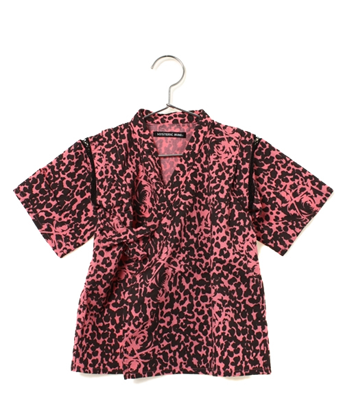 HYSTERIC MINI（ヒステリックミニ）の「Animal mini face camo 総柄 じんべえ（浴衣・キッズ・ブラック/イエロー/ピンク・100/120）」の5枚目の写真