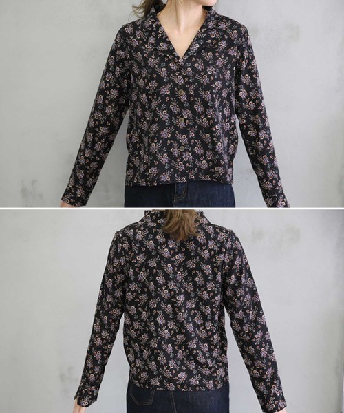 select MOCA（セレクトモカ）の「花柄フロントボタンブラウス/長袖花柄