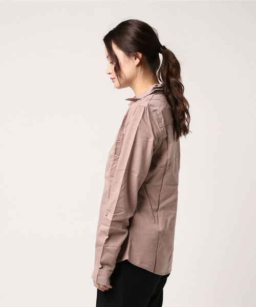 Auntie Rosa（アンティローザ）の「ライトオンスカラーデニムＳＨ（シャツ/ブラウス・レディース・ブルー/ピンク・L size/M size/XS size/S size）」の3枚目の写真