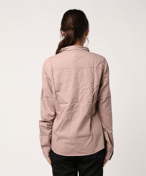 Auntie Rosa（アンティローザ）の「ライトオンスカラーデニムＳＨ（シャツ/ブラウス・レディース・ブルー/ピンク・L size/M size/XS size/S size）」の4枚目の写真