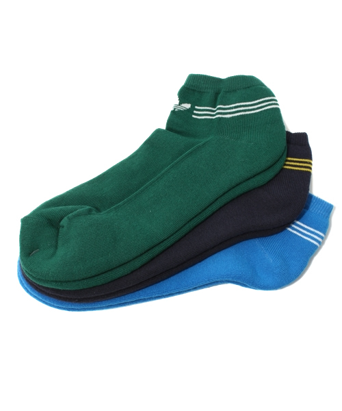 adidas Originals（アディダスオリジナルス）の「アディダス 3本セット アンクルソックス adidas ANKLE SOCK 3P（ソックス/靴下・メンズ・ホワイト/レッド/ブルー・24cm/27cm）」の2枚目の写真