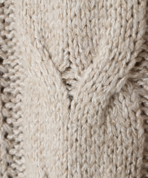 VENCEEXCHANGE（ヴァンスエクスチェンジ）の「ケーブルニット（ニット/セーター・レディース・ブラック/ベージュ/グレー・MEDIUM）」の5枚目の写真