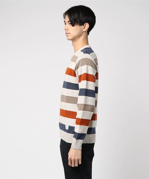 Ranch standard(ランチスタンダード)の「【Ranch standard】 RA18-104 ボーダーニット(ニット/セーター・メンズ・グレー/ナチュラル・2/3)」の4枚目の写真