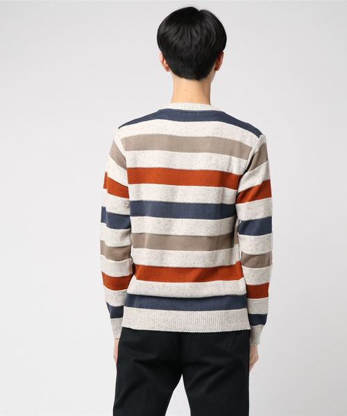 Ranch standard(ランチスタンダード)の「【Ranch standard】 RA18-104 ボーダーニット(ニット/セーター・メンズ・グレー/ナチュラル・2/3)」の3枚目の写真