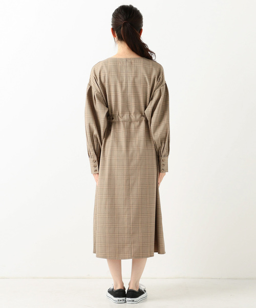 archives（アルシーヴ）の「ハトメリボンガウンワンピース（ワンピース・レディース・ブラウン/モカ/ベージュ/パープル/ラベンダー/ピンクベージュ・MEDIUM）」の8枚目の写真