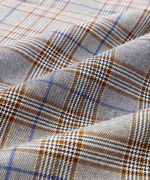 ダッドグレンチェック柄ワイドテーパードパンツ（その他パンツ）｜EMMA