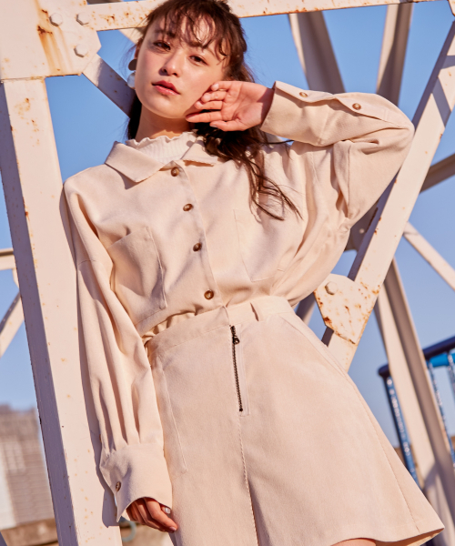 Heather（ヘザー）の「カイキンワイドシャツ長袖　 830710（シャツ/ブラウス・レディース・ホワイト系その他/ベージュ/グリーン/ブルー系その他・FREE）」の3枚目の写真