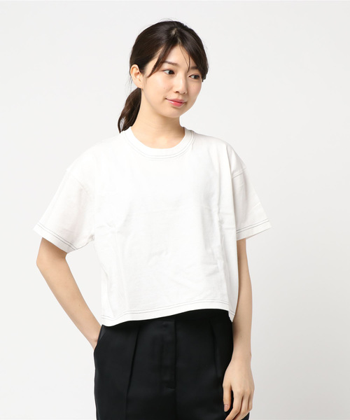 LOWRYS FARM（ローリーズファーム）の「ステッチショートＴＥＥ　832841（Tシャツ/カットソー・レディース・ブラック/オフホワイト/イエロー/グリーン・FREE）」の10枚目の写真