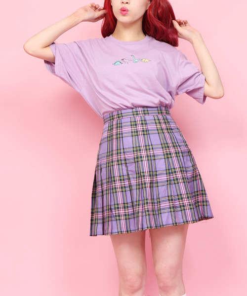 WC（ダブル シー）の「WC/ザウルスTシャツ（Tシャツ/カットソー・レディース・ライトパープル/ホワイト/ライトピンク/ブラック・FREE）」の7枚目の写真