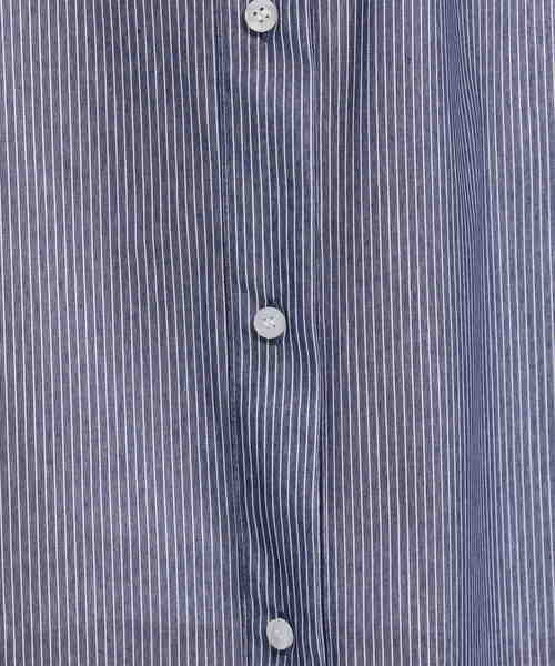 NARACAMICIE（ナラカミーチェ）の「ストライプジャージーシャツワンピース（シャツワンピース・レディース・ブラック/ブルー・MEDIUM/X-LARGE）」の4枚目の写真