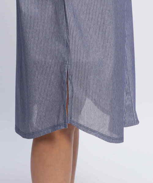NARACAMICIE（ナラカミーチェ）の「ストライプジャージーシャツワンピース（シャツワンピース・レディース・ブラック/ブルー・MEDIUM/X-LARGE）」の10枚目の写真