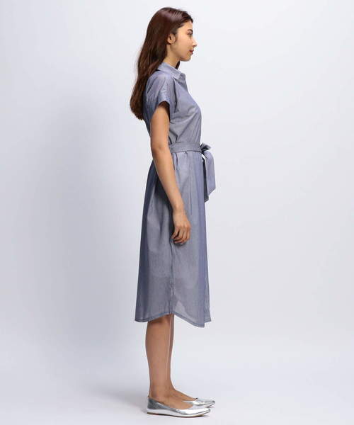 NARACAMICIE（ナラカミーチェ）の「ストライプジャージーシャツワンピース（シャツワンピース・レディース・ブラック/ブルー・MEDIUM/X-LARGE）」の12枚目の写真