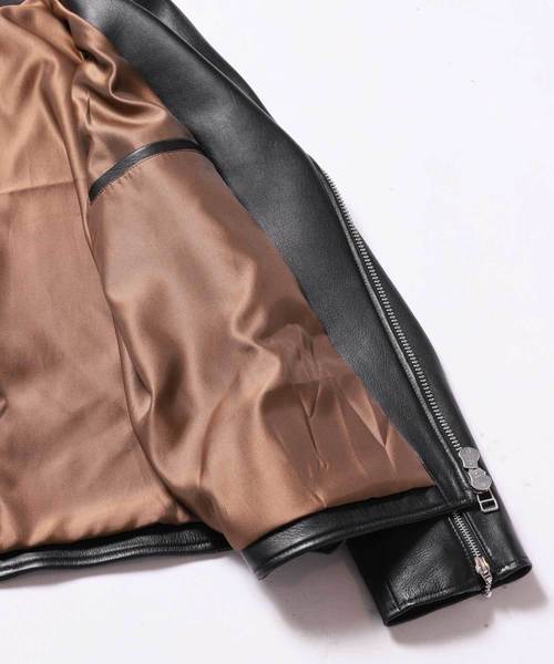 MR.OLIVE(ミスターオリーブ)の「HAIR SHEEP SOFT VEGE レザー / ダブル ライダースジャケット(ライダースジャケット・メンズ・ブラック/キャメル・LARGE/MEDIUM/SMALL)」の10枚目の写真