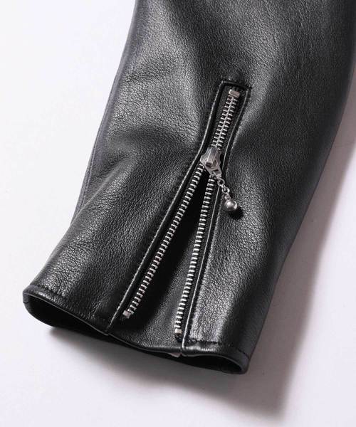 MR.OLIVE(ミスターオリーブ)の「HAIR SHEEP SOFT VEGE レザー / ダブル ライダースジャケット(ライダースジャケット・メンズ・ブラック/キャメル・LARGE/MEDIUM/SMALL)」の4枚目の写真