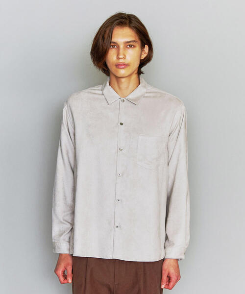 BEAUTY&YOUTH UNITED ARROWS(ビューティーアンドユースユナイテッドアローズ)の「BY スエードタッチ レギュラーカラー シャツ(シャツ/ブラウス・メンズ・ライトグレー/ブラック/ロイヤルブルー・MEDIUM/X-LARGE/SMALL/LARGE)」の4枚目の写真