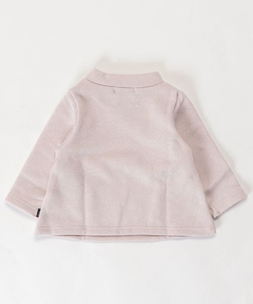 Caldia（カルディア）の「ラメ裏毛ハート箔プリントトレーナー（スウェット・キッズ・グレー/ピンク・90/100/110/120/80/130/140）」の3枚目の写真