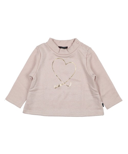 Caldia（カルディア）の「ラメ裏毛ハート箔プリントトレーナー（スウェット・キッズ・グレー/ピンク・90/100/110/120/80/130/140）」の7枚目の写真