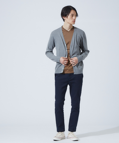 ABAHOUSE GRAY(アバハウスグレイ)の「【展開店舗限定】シルケット天竺VネックロングTシャツ(ブルーカラー)(Tシャツ/カットソー・メンズ・ブラウン/ブルー・46/48/50)」の13枚目の写真