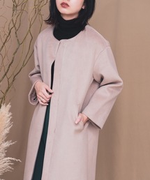 Aunt Marie's | AUNT MARIE'S ノーカラーロングコート(チェスターコート)