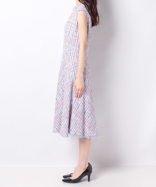 セール ワンピース ワンピース ピンクミックスツイードフレア ワンピース ワンピース Anayi アナイ のファッション 本物新品保証売れ筋no 1 即出荷 正規店仕入れ 正規店仕入れの