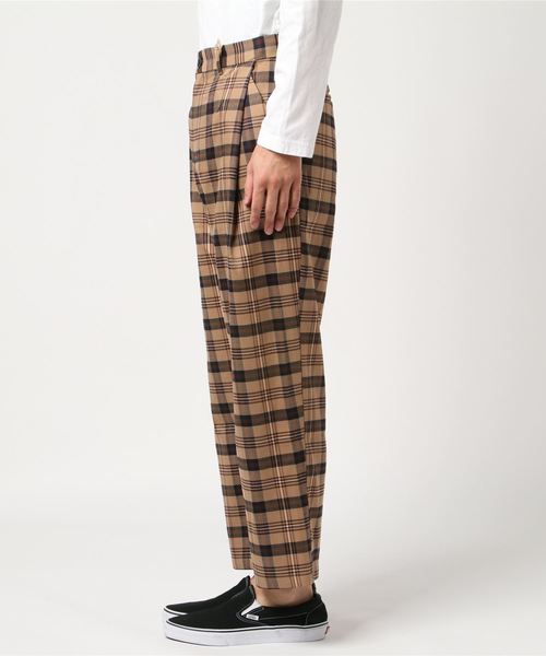 UP START（アップスタート）の「ビッグチェックワイドパンツ（その他パンツ・メンズ・ベージュ/ネイビー/ブラウン・MEDIUM/LARGE）」の9枚目の写真