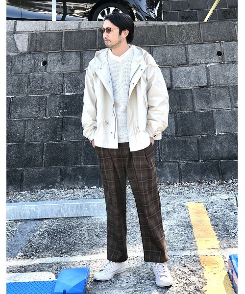 UP START（アップスタート）の「ビッグチェックワイドパンツ（その他パンツ・メンズ・ベージュ/ネイビー/ブラウン・MEDIUM/LARGE）」の5枚目の写真