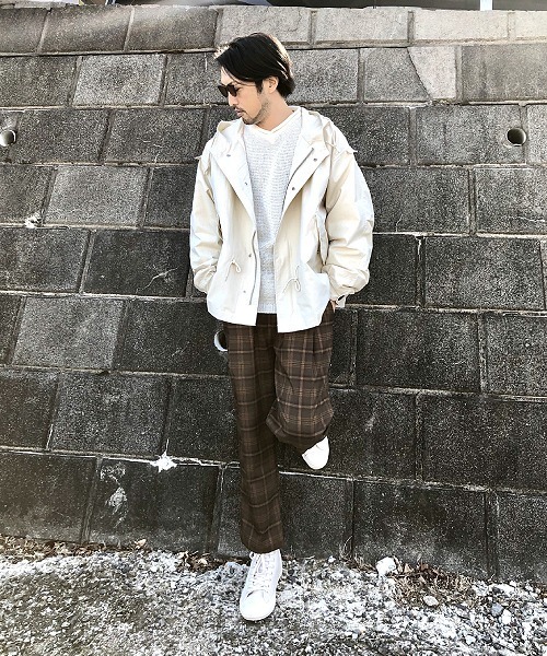 UP START（アップスタート）の「ビッグチェックワイドパンツ（その他パンツ・メンズ・ベージュ/ネイビー/ブラウン・MEDIUM/LARGE）」の7枚目の写真