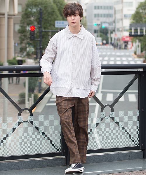 UP START（アップスタート）の「ビッグチェックワイドパンツ（その他パンツ・メンズ・ベージュ/ネイビー/ブラウン・MEDIUM/LARGE）」の20枚目の写真