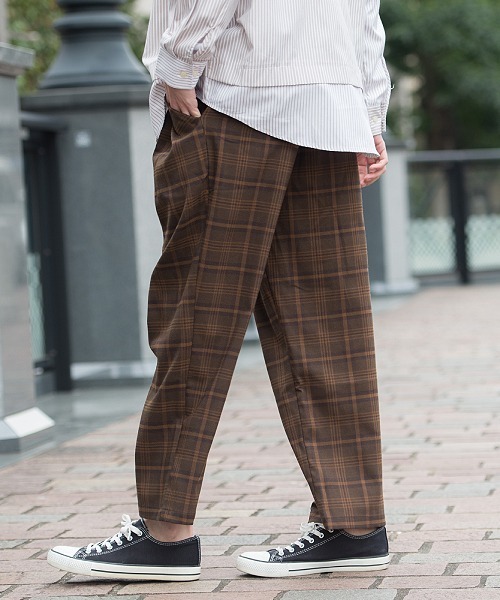 UP START（アップスタート）の「ビッグチェックワイドパンツ（その他パンツ・メンズ・ベージュ/ネイビー/ブラウン・MEDIUM/LARGE）」の22枚目の写真