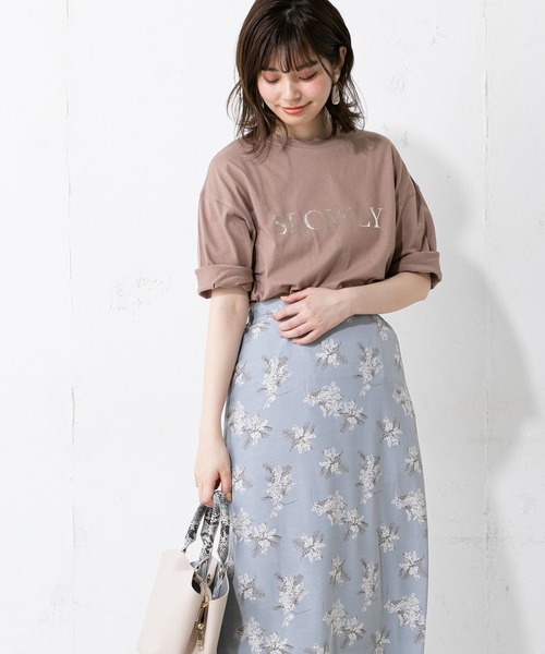 natural couture（ナチュラルクチュール）の「6分袖大人ロゴＴ（Tシャツ/カットソー・レディース・オフホワイト/ミント/モカ/スミクロ・FREE）」の11枚目の写真