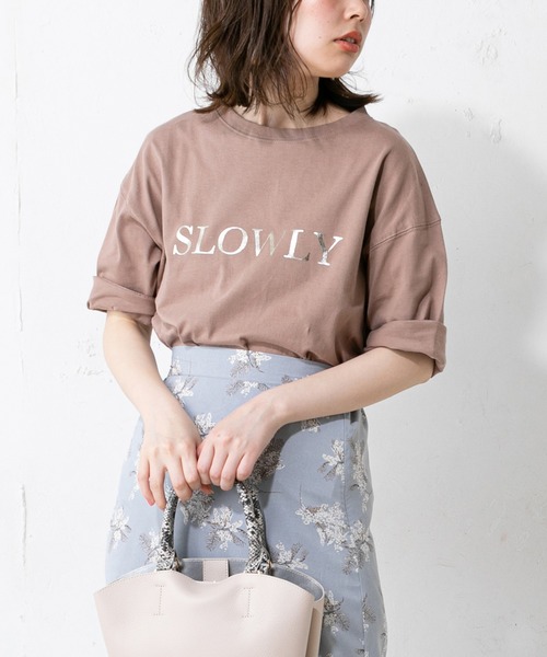 natural couture（ナチュラルクチュール）の「6分袖大人ロゴＴ（Tシャツ/カットソー・レディース・オフホワイト/ミント/モカ/スミクロ・FREE）」の19枚目の写真