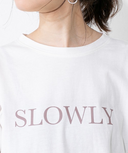 natural couture（ナチュラルクチュール）の「6分袖大人ロゴＴ（Tシャツ/カットソー・レディース・オフホワイト/ミント/モカ/スミクロ・FREE）」の17枚目の写真