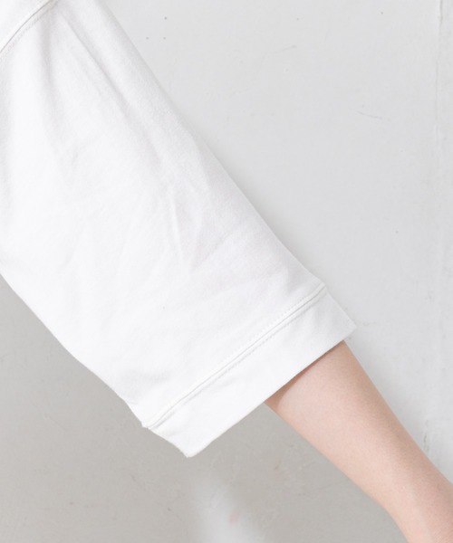 natural couture（ナチュラルクチュール）の「6分袖大人ロゴＴ（Tシャツ/カットソー・レディース・オフホワイト/ミント/モカ/スミクロ・FREE）」の7枚目の写真