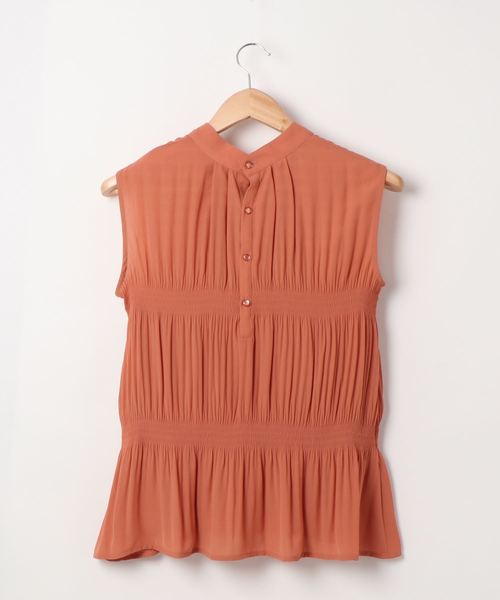 PICCIN（ピッチン）の「マジョリカフレンチスリーブブラウス（シャツ/ブラウス・レディース・ブラック/ベージュ/サックスブルー/オレンジ・M/L）」の13枚目の写真