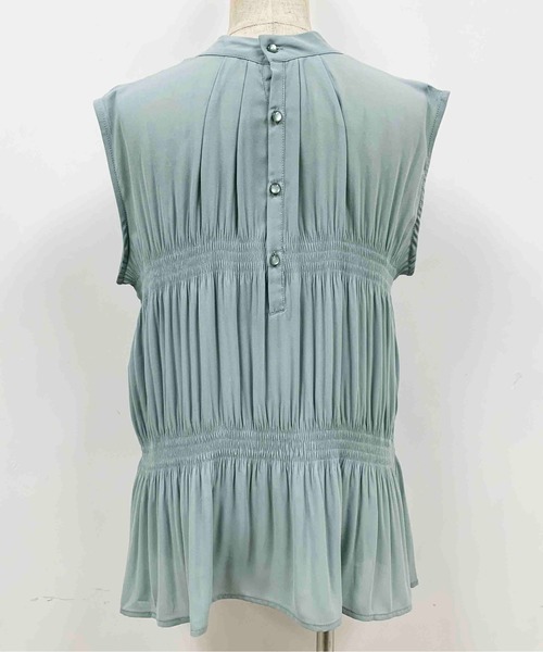 PICCIN（ピッチン）の「マジョリカフレンチスリーブブラウス（シャツ/ブラウス・レディース・ブラック/ベージュ/サックスブルー/オレンジ・M/L）」の7枚目の写真