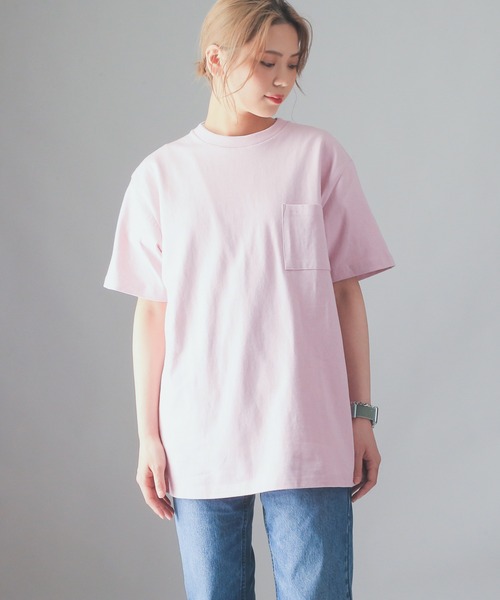 Goodwear（グッドウェア）の「GOOD WEAR ポケット Tシャツ 2W7-2500（Tシャツ/カットソー・メンズ・マスタード/杢グレー/チャコールグレー/ブラック/ホワイト/ライトブルー/ベージュ/ライトカーキ/スモークピンク/ラベンダー/ネイビー/ライトベージュ/ブルー系その他/ライトパープル/カーキブラウン/ミント/オレンジ系その他/イエロー系その他/ライトピンク/ダークグリーン/グレー系その他・XL/S/L/M）」の20枚目の写真
