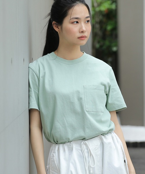 Goodwear（グッドウェア）の「GOOD WEAR ポケット Tシャツ 2W7-2500（Tシャツ/カットソー・メンズ・マスタード/杢グレー/チャコールグレー/ブラック/ホワイト/ライトブルー/ベージュ/ライトカーキ/スモークピンク/ラベンダー/ネイビー/ライトベージュ/ブルー系その他/ライトパープル/カーキブラウン/ミント/オレンジ系その他/イエロー系その他/ライトピンク/ダークグリーン/グレー系その他・XL/S/L/M）」の10枚目の写真