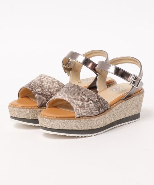 JELLY BEANS（ジェリービーンズ）の「ラメウエッジサンダル(214-104)JELLY BEANS(ジェリービーンズ)（サンダル・レディース・ブラック/ベージュ/カーキ/パイソン・S/M/L/LL）」の4枚目の写真