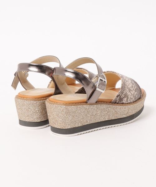 JELLY BEANS（ジェリービーンズ）の「ラメウエッジサンダル(214-104)JELLY BEANS(ジェリービーンズ)（サンダル・レディース・ブラック/ベージュ/カーキ/パイソン・S/M/L/LL）」の5枚目の写真