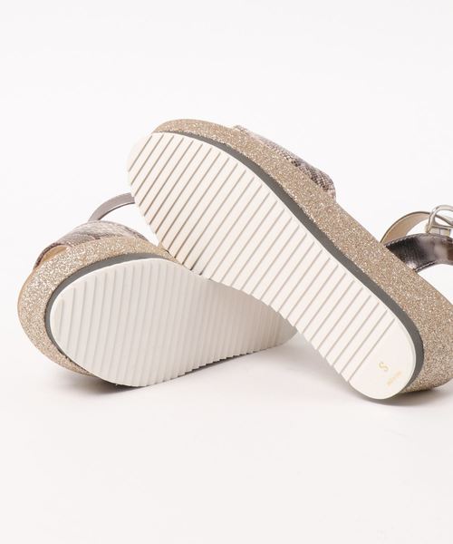 JELLY BEANS（ジェリービーンズ）の「ラメウエッジサンダル(214-104)JELLY BEANS(ジェリービーンズ)（サンダル・レディース・ブラック/ベージュ/カーキ/パイソン・S/M/L/LL）」の6枚目の写真