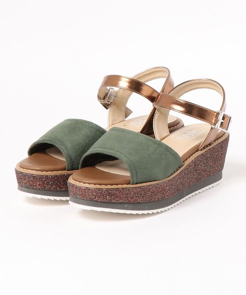 JELLY BEANS（ジェリービーンズ）の「ラメウエッジサンダル(214-104)JELLY BEANS(ジェリービーンズ)（サンダル・レディース・ブラック/ベージュ/カーキ/パイソン・S/M/L/LL）」の8枚目の写真