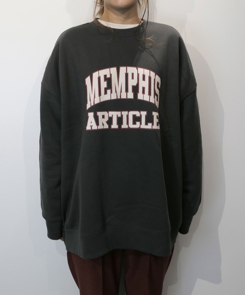 CORNERS（コーナーズ）の「裏起毛カレッジロゴビッグシルエットスウェットトレーナー（スウェット・レディース・カーキ/ブルー/オートミール/ベージュ系その他/スミクロ/杢グレー/ネイビー/グリーン・FREE）」の13枚目の写真