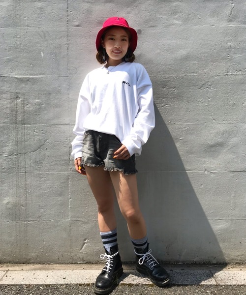 RVCA（ルーカ）の「RVCA/ルーカ ビッグシルエット バックプリントロンT BA044-055（Tシャツ/カットソー・レディース・ブルー/ホワイト/ブラック・S/XS）」の12枚目の写真