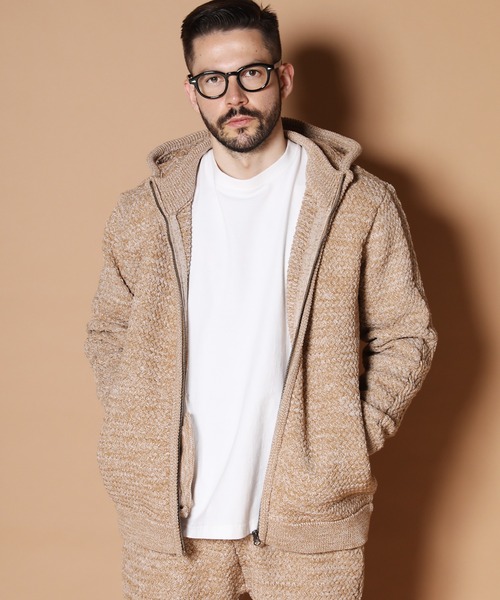 JACKROSE(ジャックローズ)の「JE-ストレッチニット.ZIPパーカー(パーカー・メンズ・ブラック/グレー/ベージュ・M/L)」の1枚目の写真