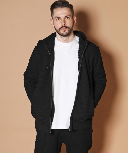 JACKROSE(ジャックローズ)の「JE-ストレッチニット.ZIPパーカー(パーカー・メンズ・ブラック/グレー/ベージュ・M/L)」の2枚目の写真