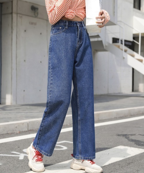 yuue' ( wear )（ユーイ）の「ハイウエスト セミワイドデニム / フルレングススリムストレートワイドデニム（デニムパンツ・レディース・インディゴブルー/ブルー/ブラック・M/L/S）」の21枚目の写真