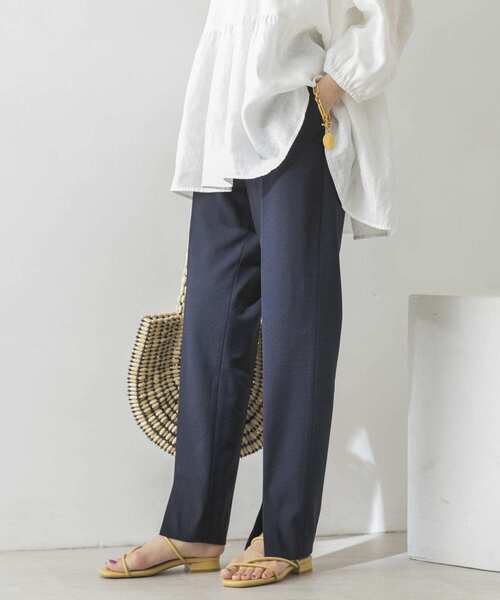 URBAN RESEARCH（アーバンリサーチ）の「麻ストレッチセンタースリットパンツ（その他パンツ・レディース・ネイビー/ブラウン・38/36）」の8枚目の写真